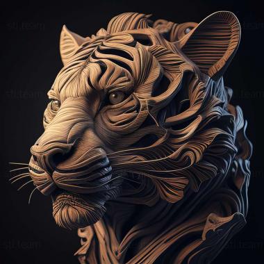 3D модель Тигр 3Dприголомшливо лисий (STL)